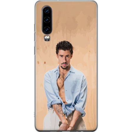 Kompatibelt Mobildeksel til Huawei P30 Bad Bunny Super Bowl-inspirert grafikk med NFL-trofé og San Francisco-bro i sportdesign