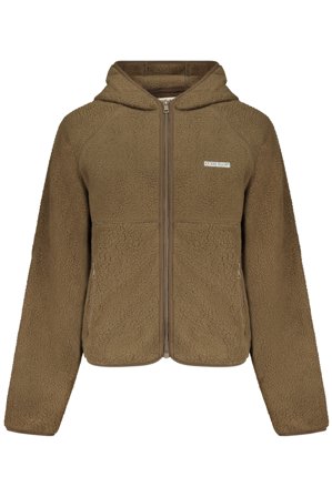 Guess Jeans Felpa Con Zip Donna Marrone