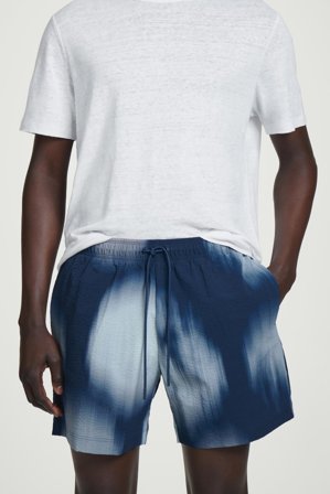 COS Men's Bañador Estampado Con Textura in Azul