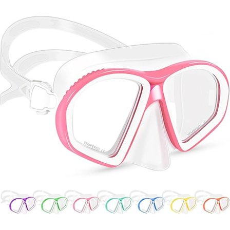 Svømmebriller til børn, hærdet glas børnebriller med næsebeskytter, svømmebriller dykkermaske snorkelmaske til børn 6-14 år