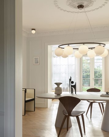 Miira 8 oval taklampe - dark bronze/opal