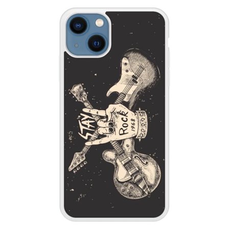 Coque iPhone 13 i silikon med förstärkning, tryckt, Stay rock