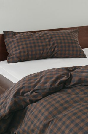 Jotex - Putetrekk 50x90 Cm Økologisk Brun/svart - LAUREN - Kjøp Putevar hos Jotex