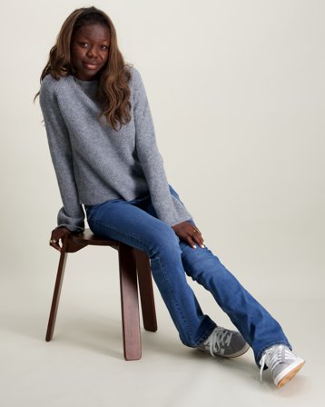 LMTD NLFKLEAVE LS SHORT KNIT Gris Pulls Fille - Kids Brand Store