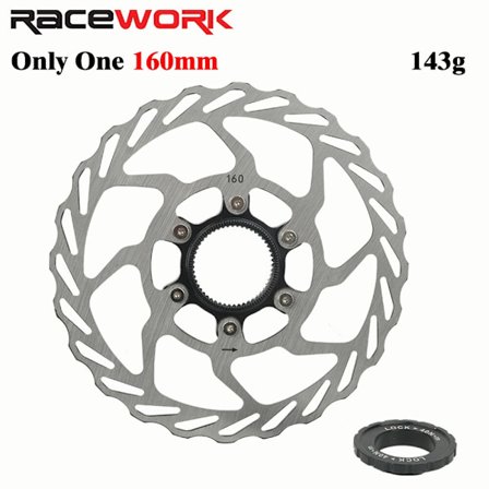 Racework MTB skivbroms rotor mittlås 140/160/180mm cykel bergsväg kylning kylning ihålig pad skiva mittlås Only One 160mm