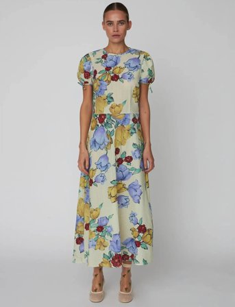 Stella Nova Flowered Cotton Midi Dress - Multi/patterned - 38
