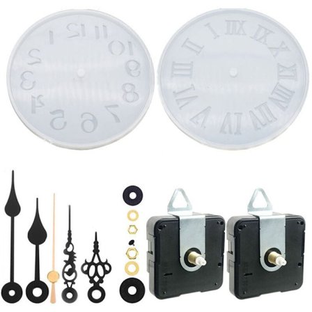 Støjsvagt urværk med 2 par forskellige visere til gør-det-selv-ur reparation og udskiftning af motor