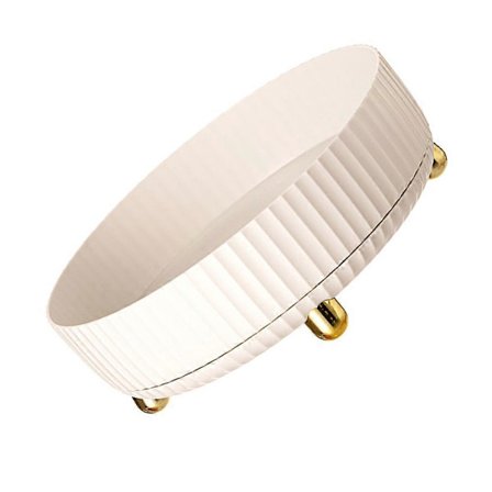 Keittiön mausteteline, pyörivä, 360 astetta, pyöreä järjestäjä, klassinen ja elegantti valkoinen, 1 kpl