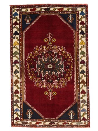Noué À La Main Ghashghaï Fine Tapis 128X199 De Laine Noir/Marron Petit
