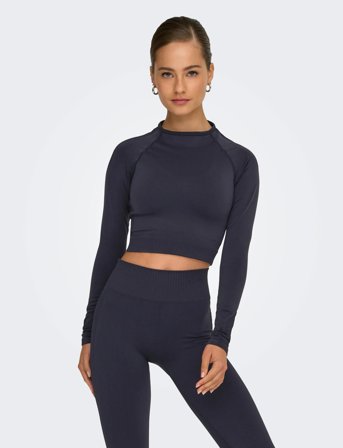 Only Play Onpjiji Seam Ls Top - Navy - S