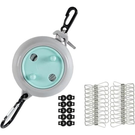 Tørresnor Udtrækkelig 10m – bærbar tørresnor til indendørs og udendørs brug, perfekt til rejser, camping, hotel og have