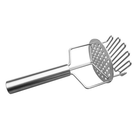 Rustfritt stål potet- og rispresse med skiver, oppvaskmaskinsikker håndholdt for poteter, frukt, grønnsaker (potetmos)