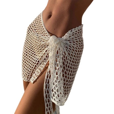 Kvinnors Saronger Wrap Kjol Virkad Genomskinlig Tie Sida Strand Omslag-Ups Beachwear