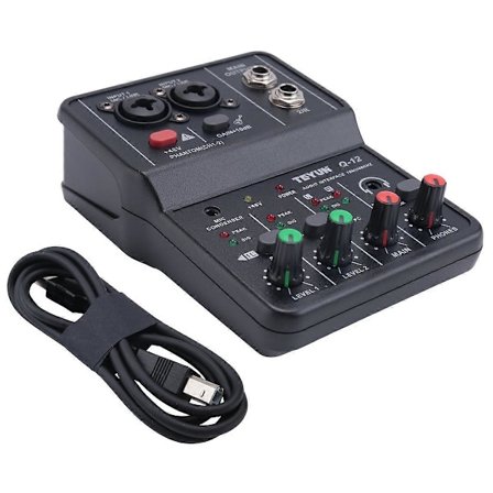 TEYUN Q-12 Lydkort Audio Mixer Lydkort Konsol Bord System Interface 4 Kanal 48V Strøm Ster