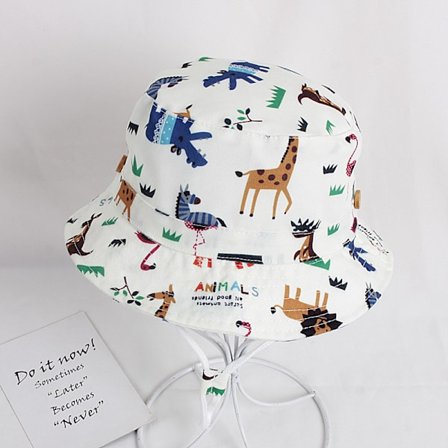 48cm - Barnehatt Baby Anti-UV Solhatt Dyreprint Bomull Fol