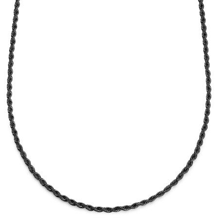 Essentials | Collar de cadena de cuerda en negro metalizado de 4 mm para hombres - Collares de cadena