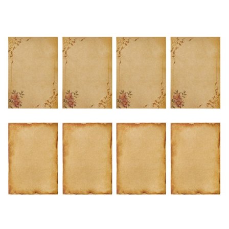 48 ark A5-papper med gammalt/vintage-utseende, för vintage