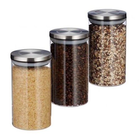 3 förvaringsburkar 1000 ml