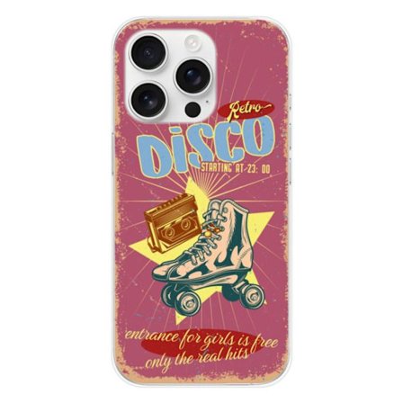 Siliconfodral - Kompatibel med Apple iPhone 16 Pro - retro disco-design