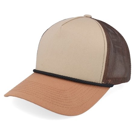 Equip - Braun trucker Cap - Blank Rope Khaki/Brown/Caramel A-Frame Trucker @ Hatstore