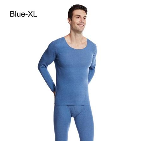Helt sett med termisk undertøy for menn Long Johns Topp og bunn BLÅ XL Blue XL