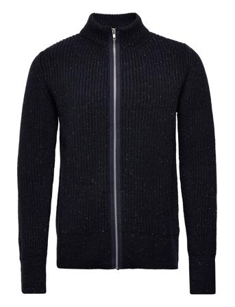 Wilson Knit Cardigan Knitwear Full Zip Jumpers Svart Clean Cut Copenhagen