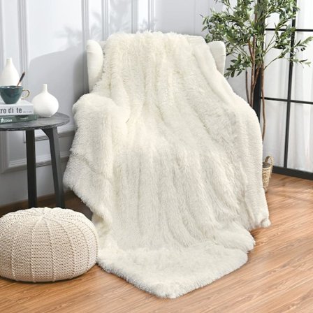 Shaggy Longfur Konstgjord Pälsfilt, Fuzzy Filt 80*120cm, ZQKLA