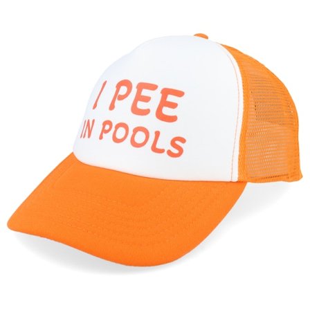 Iconic - Oransje trucker Caps - I Pee In Pools Foam Orange/White Trucker @ Hatstore