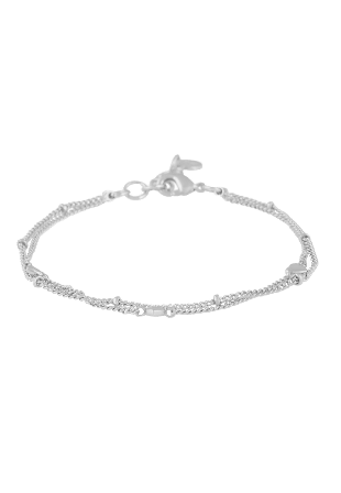 SNÖ of Sweden Lovely Double Chain Brace Armband Dam Silver ONESIZE