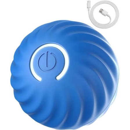 Gravity hoppboll husdjur hundleksak boll automatisk hund retande boll (blå/orange)