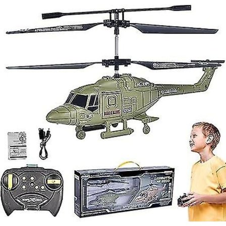 Elektrisk Fjernstyret Helikopter, 3,5 Kanaler 2,4 GHz Trådløs Fjernstyret Drone Helikopter, Mini RC Helikopter Med LED Lys, En-Knap Start/Landing