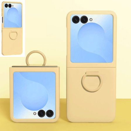 Samsung Z Flip5/6 Beskyttende Etui, Foldbar Skærm Telefon Etui, Gul