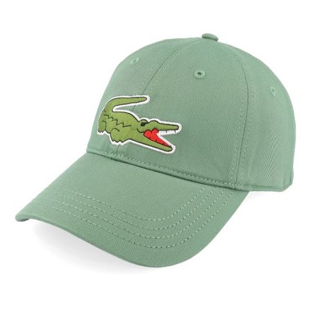 Lacoste - Grön unconstructed Keps - Large Logo Vert Kaki Green Dad Cap @ Hatstore