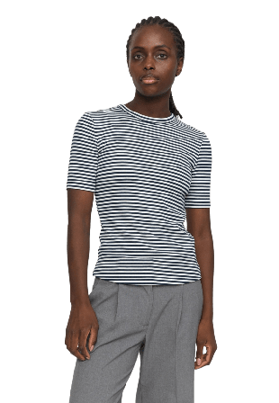 Soft Rebels Srfenja Stripe Ss Top T-shirts & toppar Dam Blå XXL