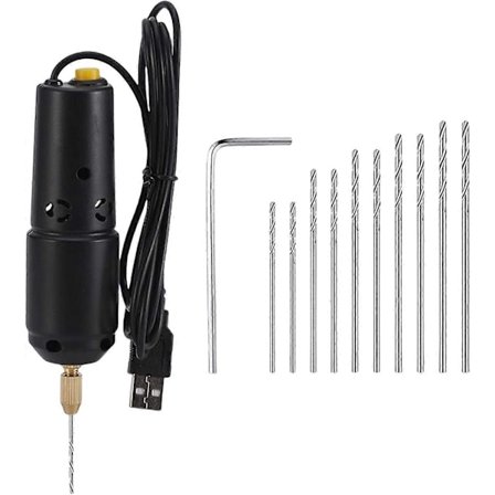Mini Portabel Elektrisk Borrmaskin, Med Borr USB Borr Gravör Smyckesverktyg (0.8-1.2mm)
