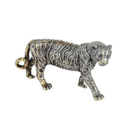 Massiv Messing Stor Tiger Figurer Ornamenter Model Statue Boligindretning
