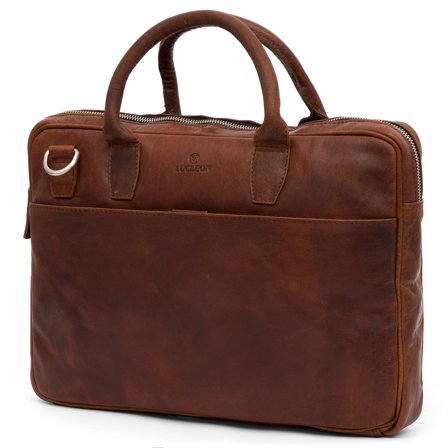 Montreal Slim 13" Executive Tan Leather Bag for Men - Leather bags