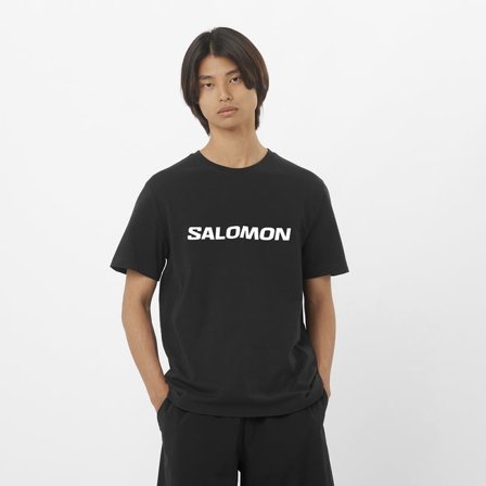 Salomon - Camiseta de manga corta para hombre Logo - Deep Black