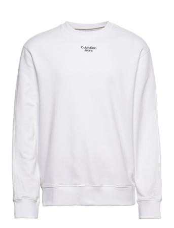 Stacked Logo Crew Neck Svetari Collegepaita Valkoinen Calvin Klein Jeans