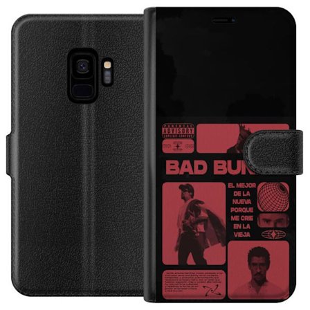 Kompatibel Tegnebogsetui til Samsung Galaxy S9 Bad Bunny NFL-inspireret skjoldlogo med amerikansk fodbold og stjerner