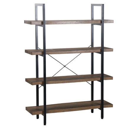 Pähkinänmusta kirjahylly, 105x32x140 cm – Teollinen muotoilu