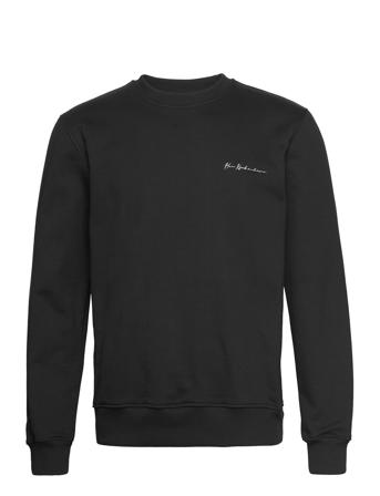 Script Logo Regular Crewneck Sweat-shirt Genser Svart HAN Kjøbenhavn