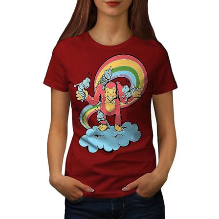 Tecknad Monkey Fantasy Women Redt-shirt
