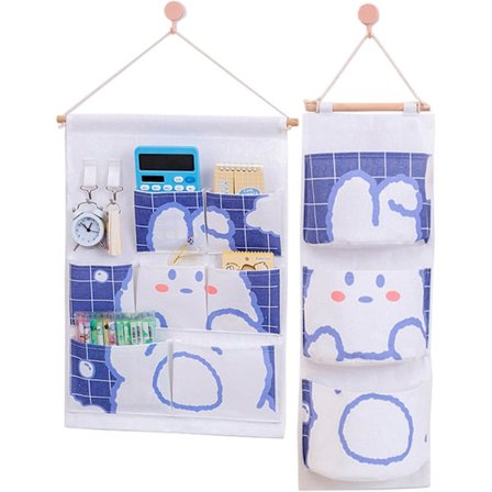 2-dørs oppbevaringsposer, bomullslin stoff hengende oppbevaringspose Org