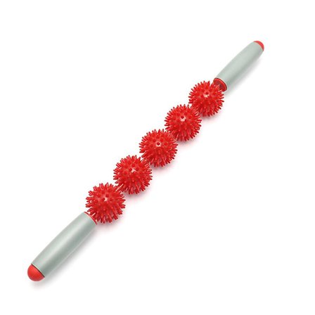 Yogastav Muskelrulle Massage Avslappning Yogafascia Stav Med 5 Spikbollar För Sport Fitness(300g)