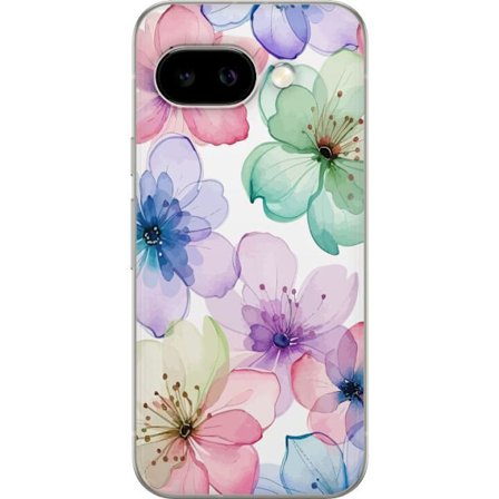 Kompatibelt Mobildeksel til Google Pixel 9a Akvarellblomster i myke pastellfarger