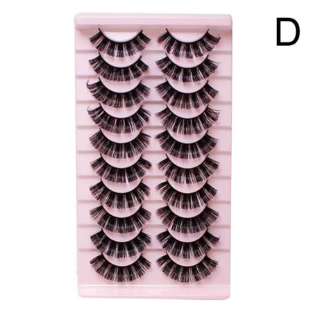 10 Par Rysk Stil Strip Fransar D Curl Mink Lösögonfransar F