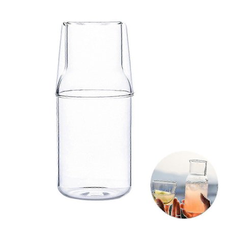 Nattbordskaraffelsett Tumlerglass Munnvannsflaske Juicekopp Nattbord 360/500ml 17cm