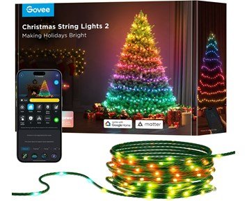 Govee Christmas String Lights 2 - 30M - Govee Smart RGBW LED-julslinga, 30 meter