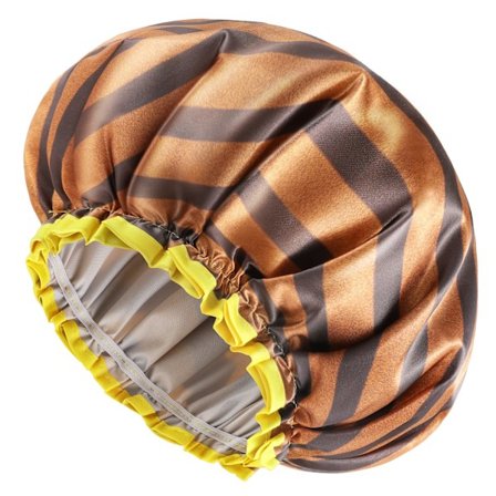 Stor dusjhette for menn og kvinner, Oversized vanntett dusjhette, Gjenbrukbar, Vaskbar, Golden Stripes Fashionable Shower Cap X-Large Pakke med 1
